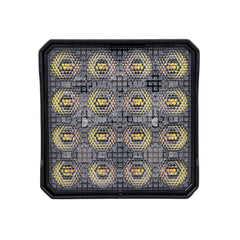 4X4 SQR 16X5W FL SGL WHITE AMBR FLS