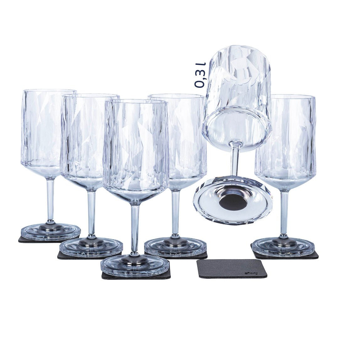 MAGNETIC PLASTIC GLASSES WINE 0 3 L