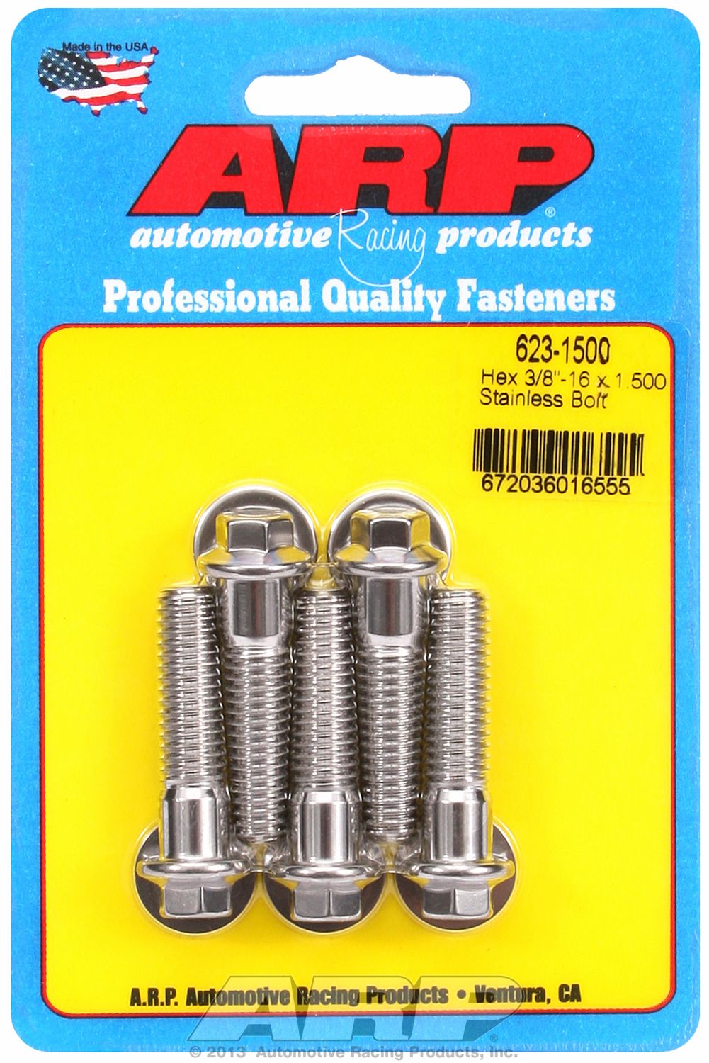 HEX BLT 3/8-16X1.500 PK/5