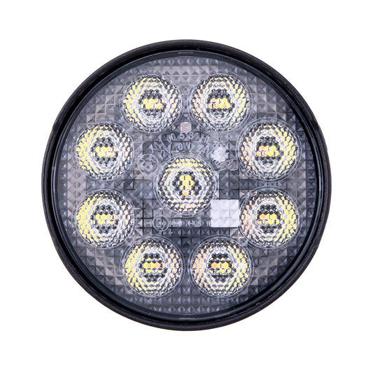 4IN RND 9X5W FL SGL WHITE AMBR FLSH