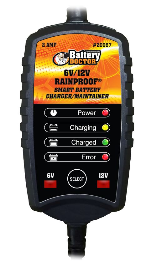 BATTERY DOC  6/12V 2 AMP RAINPROOF
