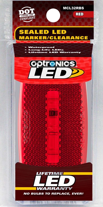 LED M/C;OVAL;BLK; RED
