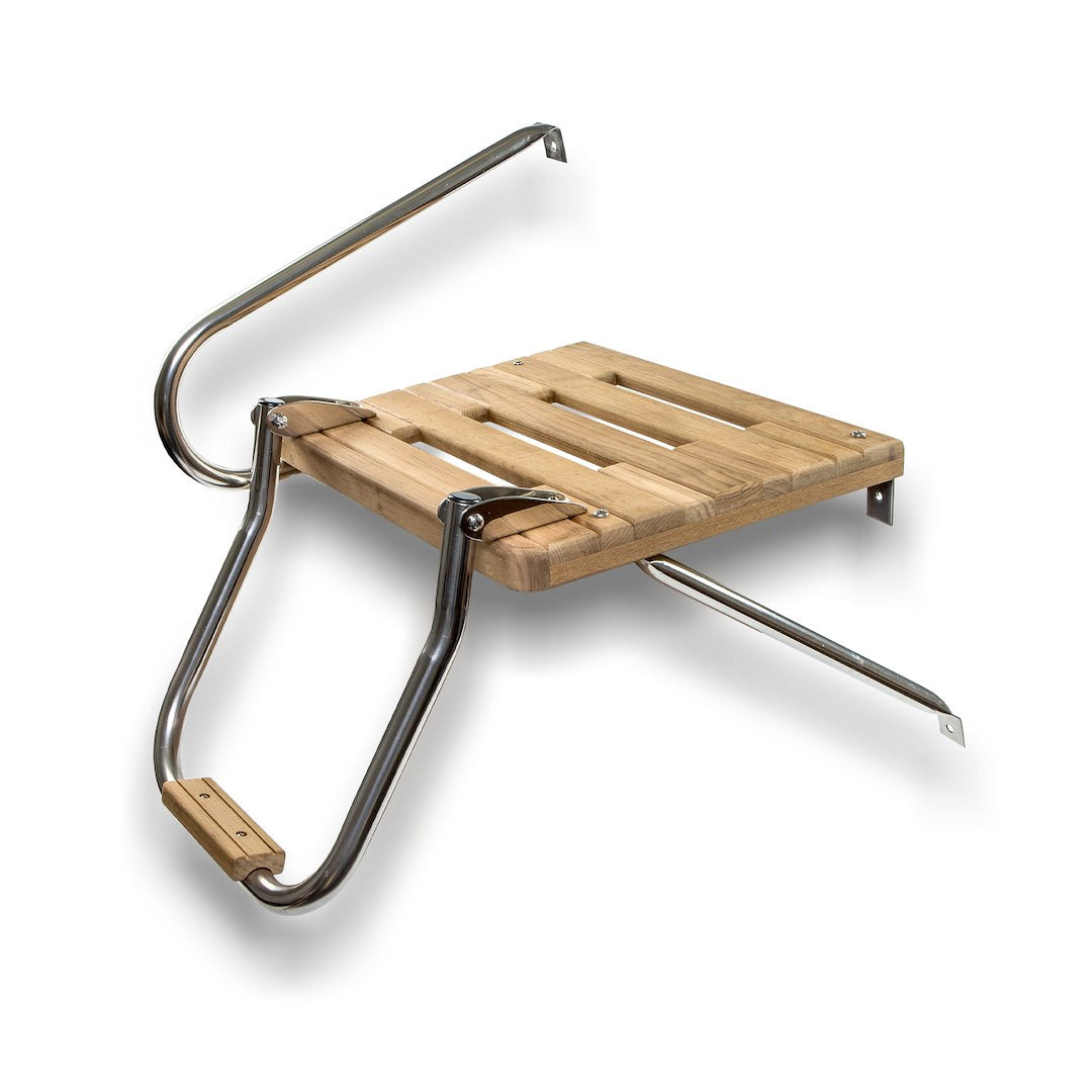 TEAK SWIM PLATFORM W/LADDER OUTBOAR