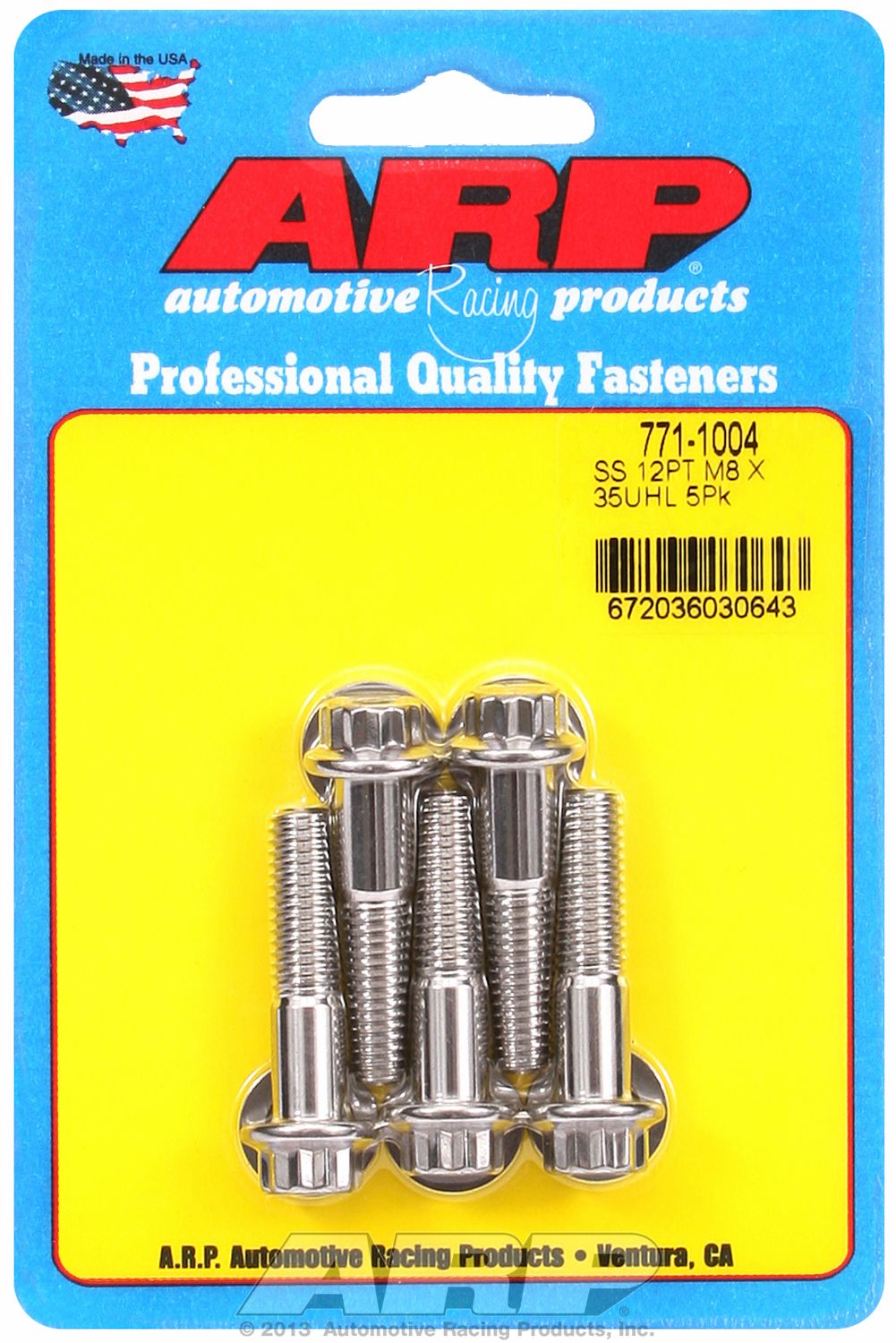 M8 X 1.25 X 35 12PT SS