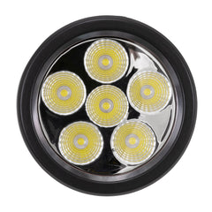 3IN RND 6X3W FL SGL BK AMBR LENS CV