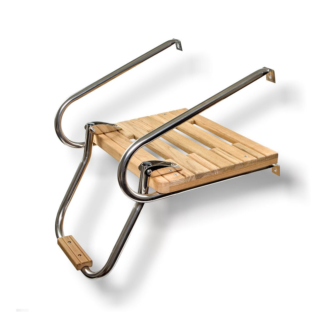 TEAK SWIM PLATFORM W/LADDER INBOARD