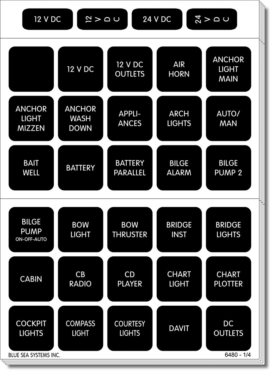 LABEL KIT DC H2O 120 SQUARE BLK