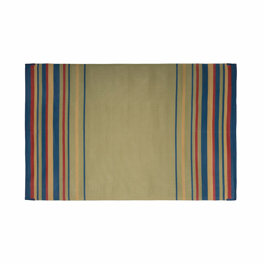 MAT STRIPED 8X20 BLUE/BRICK/BGE/GRN