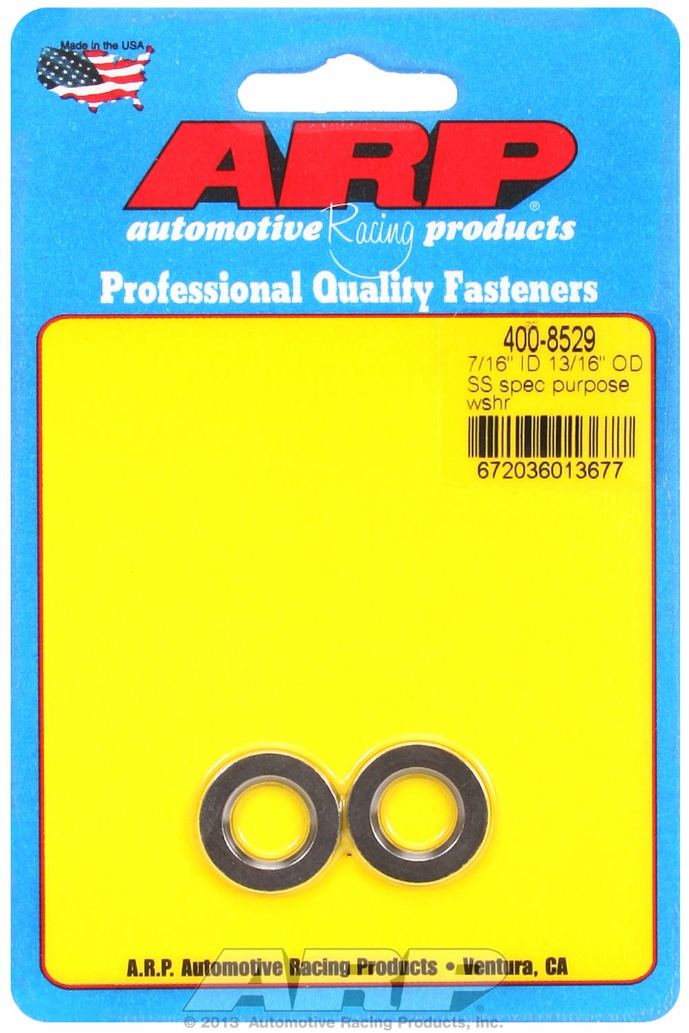 7/16'ID 13/16'OD SS WSHER