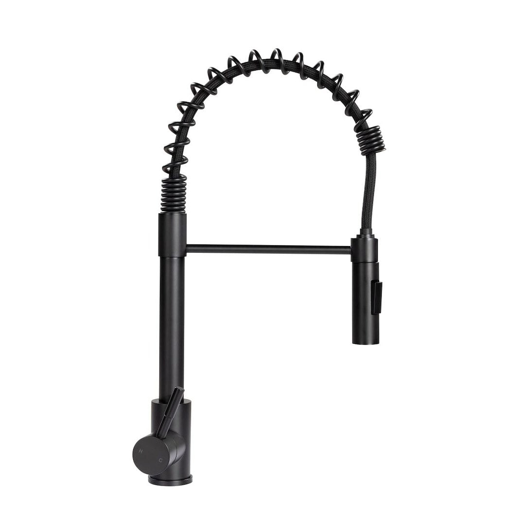 COILED PULL-DOWN FAUCET-BLACK MATTE
