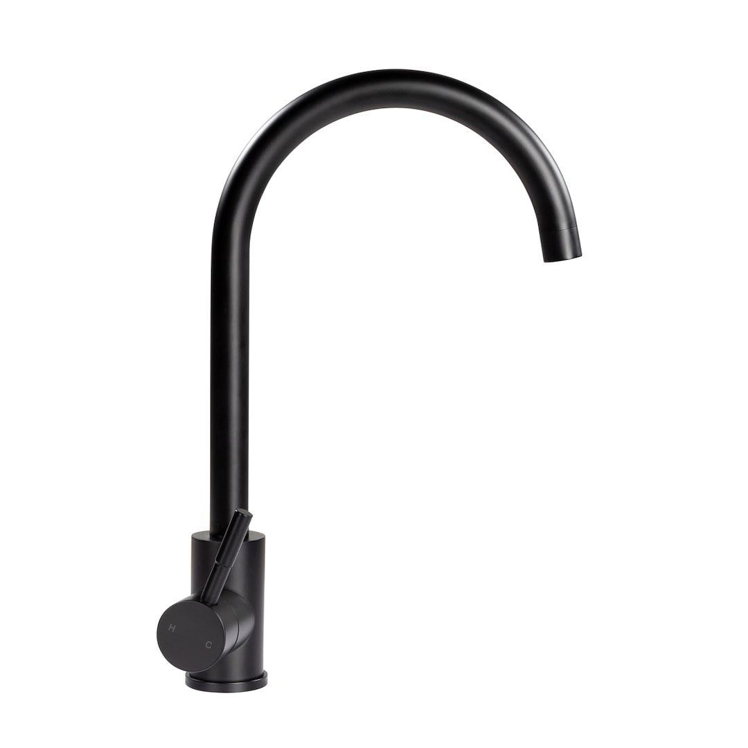 CURVED GOOSENECK FAUCET-BLACK MATTE