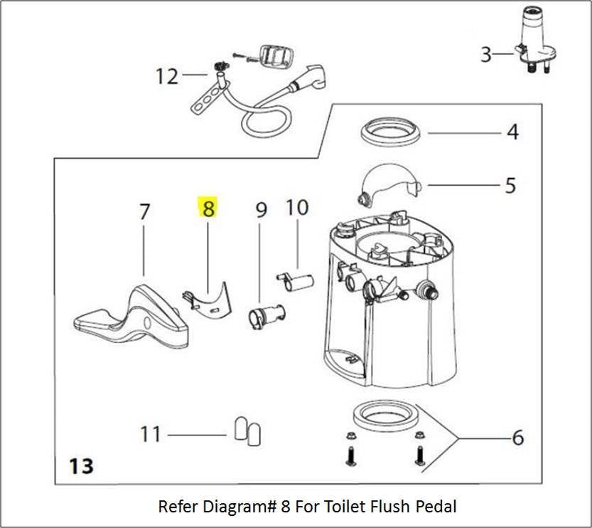 TH42080 PEDAL COVER INSERT WHITE
