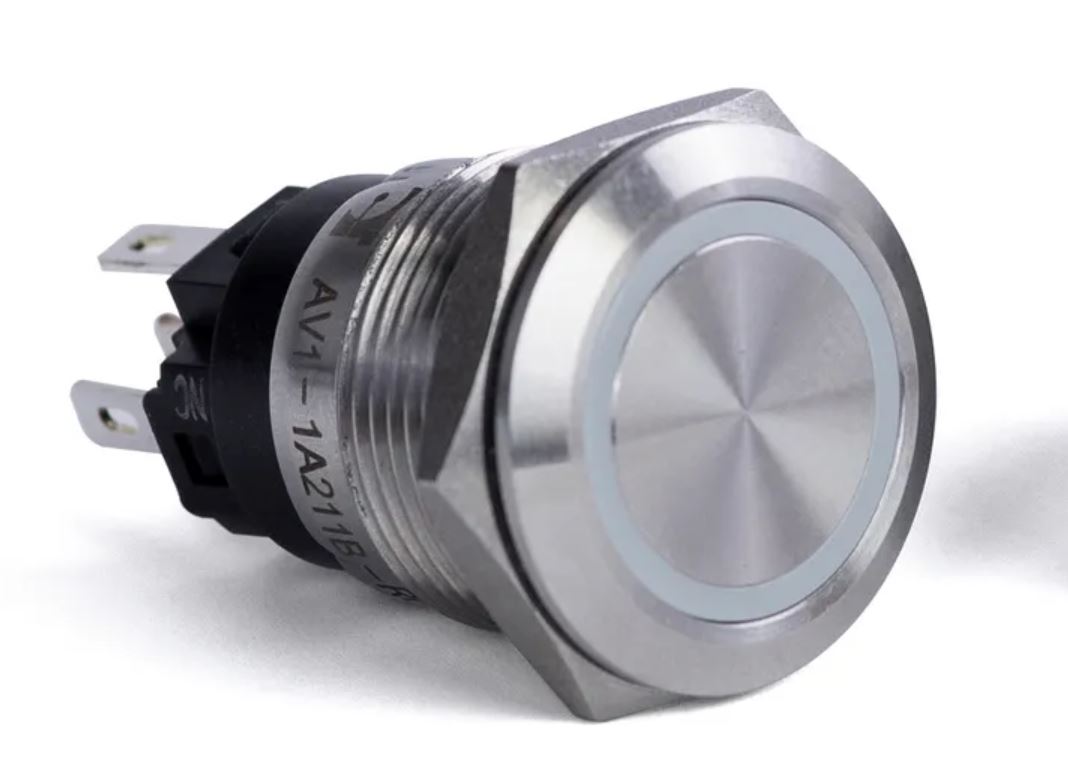 PUSH BUTTON SWITCH  BLUE HALO