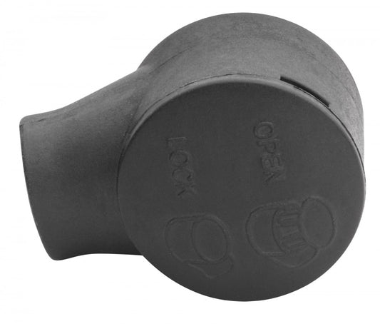 BLK PLASTIC END FITTING W/SNAP