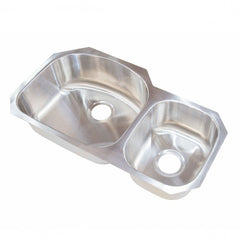 32X17X7 OFFSET DOUBLE BOWL SINK; DR