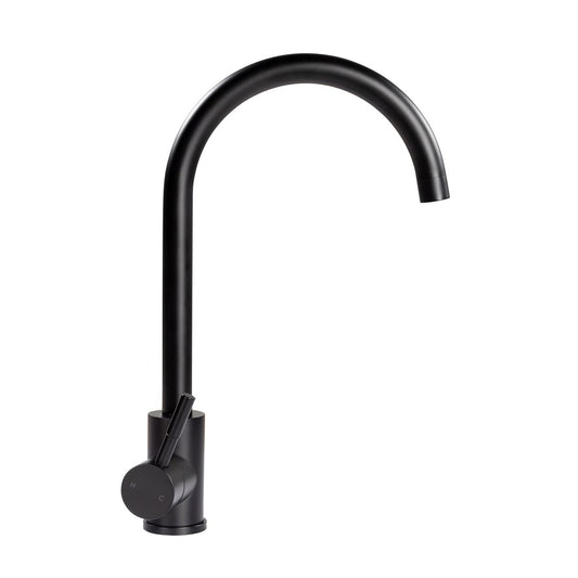 CURVED GOOSENECK FAUCET-BLACK MATTE