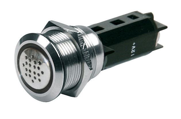 BUZZER & WARN LGT RED S/S DC12V