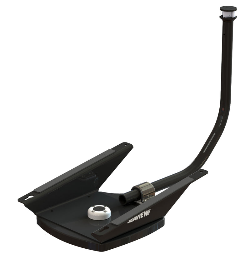 SEAVIEW STARLINK FLAT HP ANGLED WEDGE BASE, WITH LED LIGHT, IN BLACK | SVSLWBBLKLED