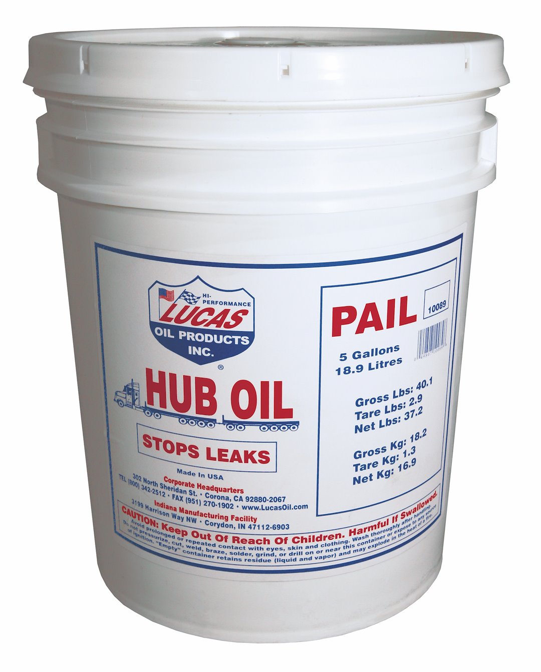 HUB OIL/1X1/5 GALLON PAIL