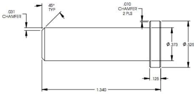 PIN - .370 X 1.340 DCRMET
