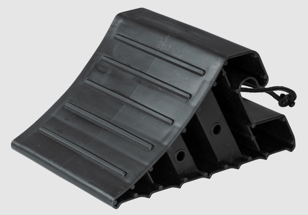 LARGE PLASTIC WHEEL CHOCK WITH ROPE