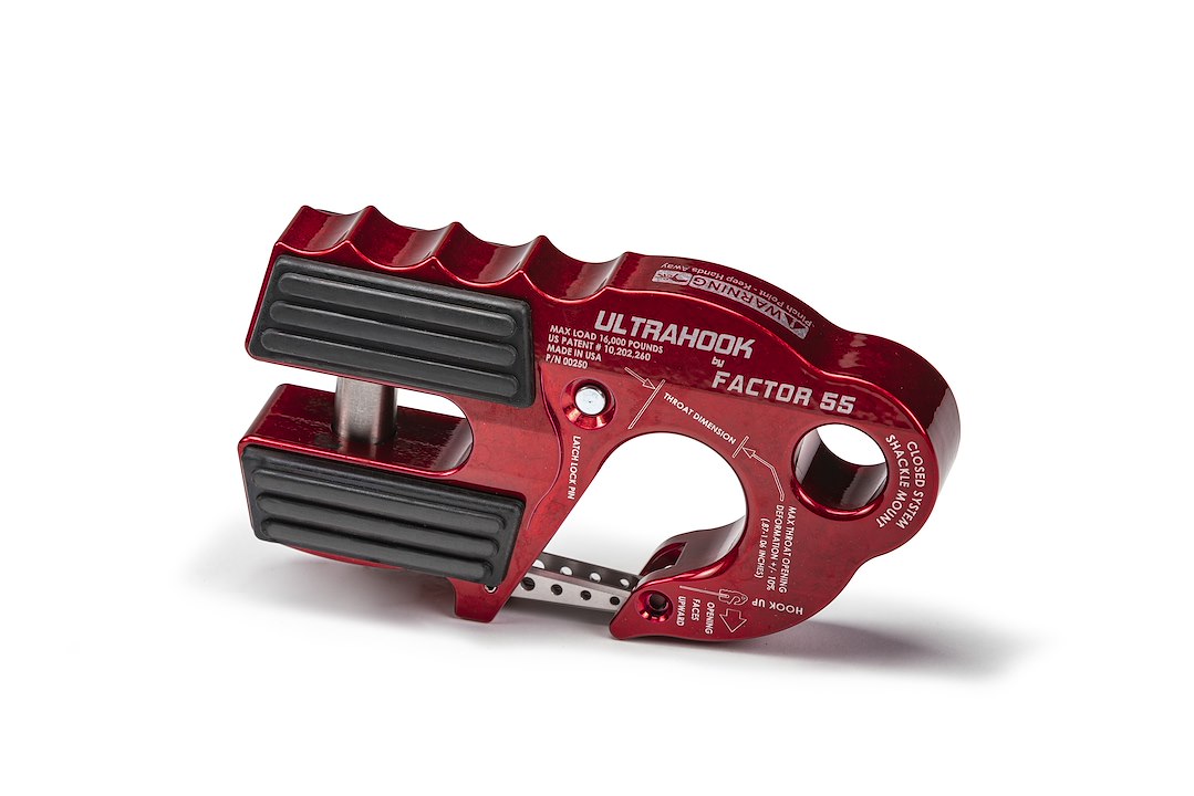 WINCH HOOK W/SHACKLE MOUNT-RED