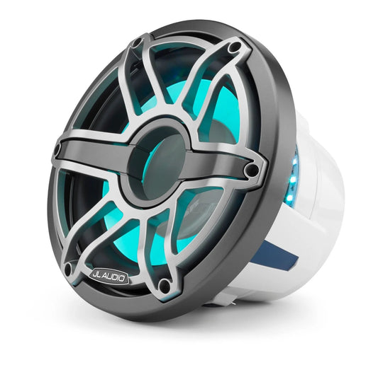 JL AUDIO M6 Marine Subwoofer 10" with LED and Titanium Sport Grille M6-10W-S-GmTi-i-4 | 93647 | 010-03491-00