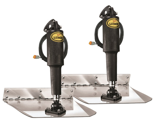 Lenco 12inx12in Standard Mount Trim Tab Kit 12v Electro Polished