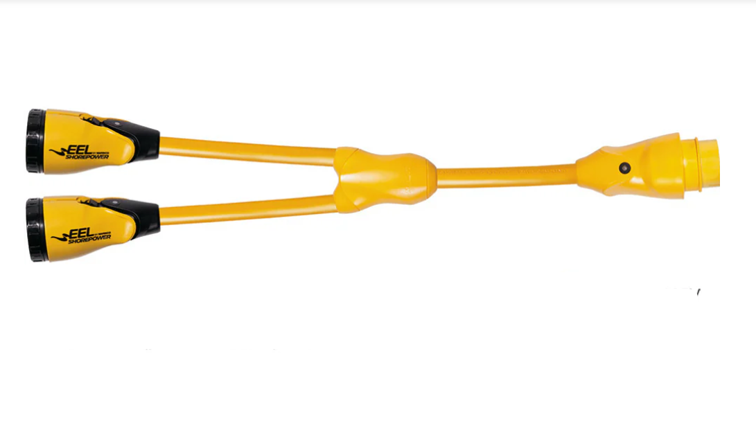 Marinco Y504-2-504 EEL (2)50A-125/250V Female to (1)50A-125/250V Male "Y" Adapter - Yellow [Y504-2-504]