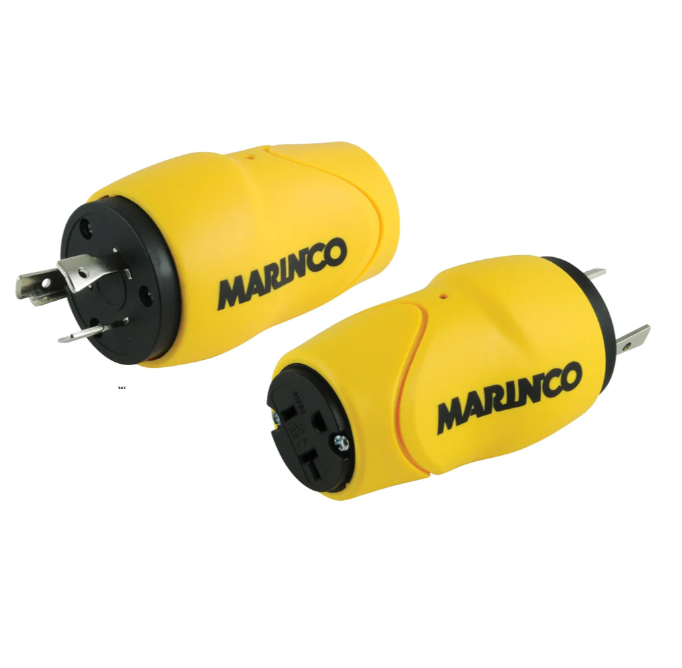 Marinco Straight Adapter, 30A Male - 15A Female [S30-15]