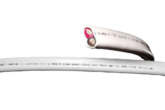 CAMERON CONNECT 6/2   WHT FLAT BOAT CABLE RED/BLK 50' | 6/2   WHITE FLAT BOAT-RB-50