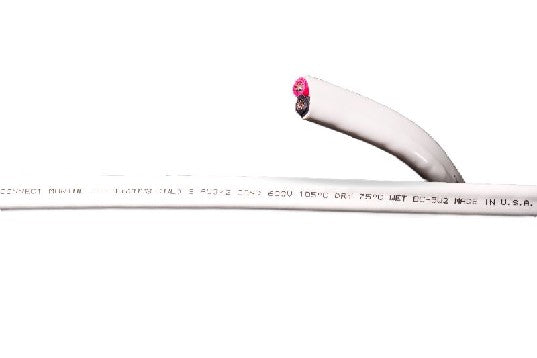 CAMERON CONNECT 8/2  WHT FLAT BOAT CABLE RED/BLK 100' | 8/2 WHITE FLAT BOAT-RB-100