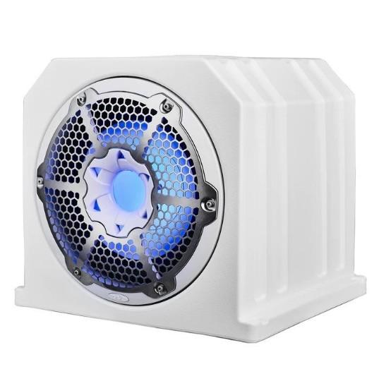 DS18 10" Marine & Motorsports Subwoofer Box Loaded with Integrated RGB Lights 4 Ohms 700W WHT| NXL-10SUBLD/W