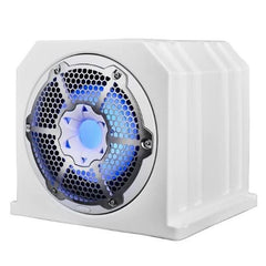 DS18 10" Marine & Motorsports Subwoofer Box Loaded with Integrated RGB Lights 4 Ohms 700W WHT| NXL-10SUBLD/W