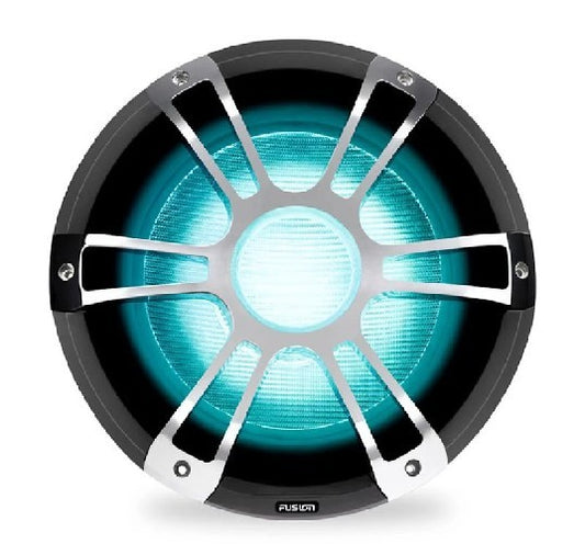 Fusion® Signature Series 3 Marine Subwoofers, 12" 1,400 Watt Sports Chrome Marine Subwoofer with CRGBW | 010-02436-11