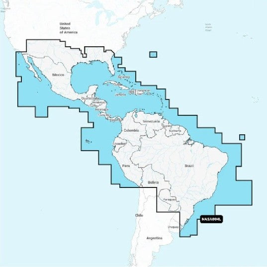 GARMIN Navionics+ Mexico, Caribbean to Brazil, Navionics+ microSD/SD card NASA004L | 010-C1364-30