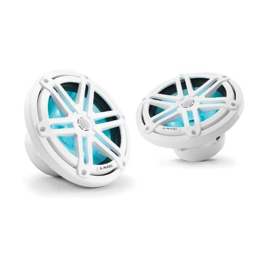 JL Audio M3 7.7in Coaxial Speakers White Sport Grille with RGB LED