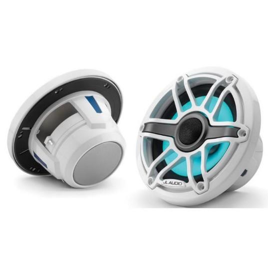 JL Audio M6 6.5in Coaxial Speakers White Sport Grille with RGB LED