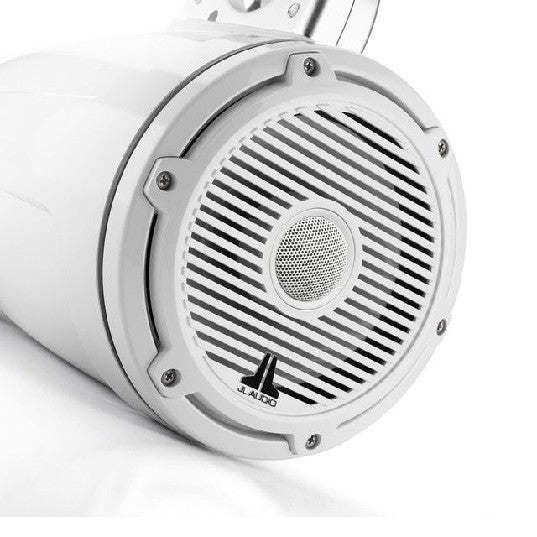 JL Audio M6 7.7in Enclosed Tower Speakers White Classic Grille