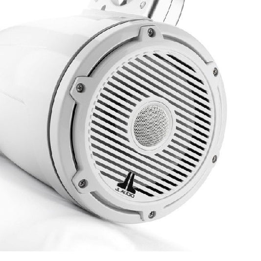 JL Audio M6 7.7in Enclosed Tower Speakers White Classic Grille
