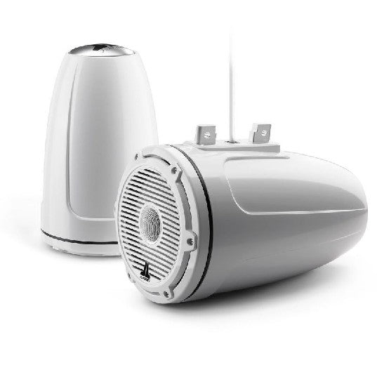 JL Audio M6 7.7in Enclosed Tower Speakers White Classic Grille