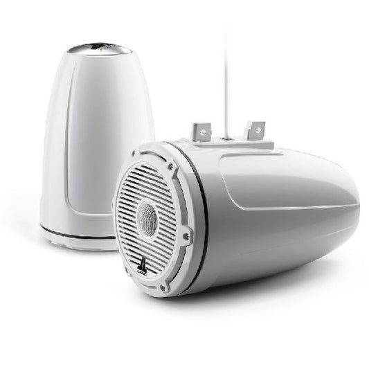 JL Audio M6 7.7in Enclosed Tower Speakers White Classic Grille