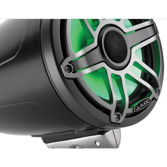 JL Audio M6 7.7in Enclosed Tower Speakers Titanium Sport Grille with RGB LED