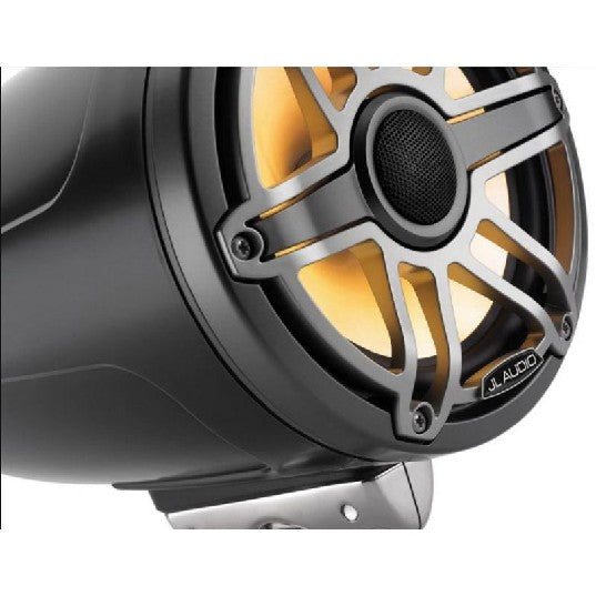 JL Audio M6 7.7in Enclosed Tower Speakers Titanium Sport Grille with RGB LED