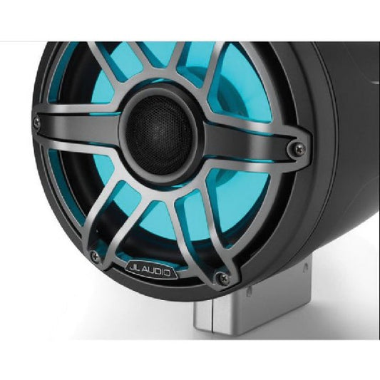 JL Audio M6 8.8in Enclosed Tower Speakers Titanium Sport Grill with RGB LED