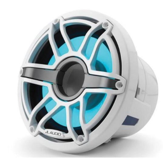 JL Audio M6 8in Subwoofer with White Sport Grille Infinite Baffle, RGB LED