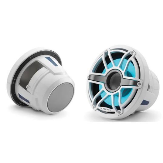 JL Audio M6 8in Subwoofer with White Sport Grille Infinite Baffle, RGB LED