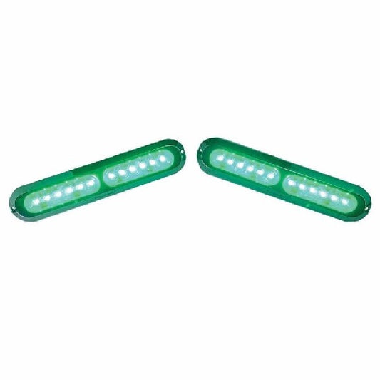 PLASHLIGHTS Poquito 60W Underwater Transom Light - Green - Pair | PL-UWL-60W-GRN-K
