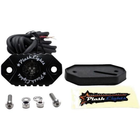 PLASHLIGHTS 9W, RGB Rock Light, Black Housing - Single | RL-RGB-S