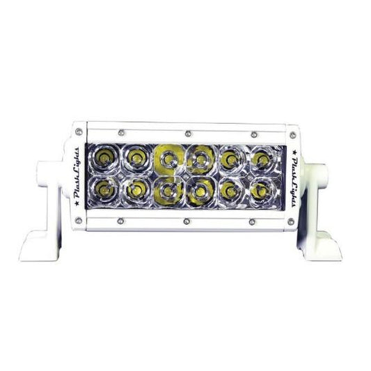 PLASHLIGHTS 6" XX-Series LED Light Bar Marine White Housing (5W), Double Row Combo Beam. | XX-6-5W-WHT